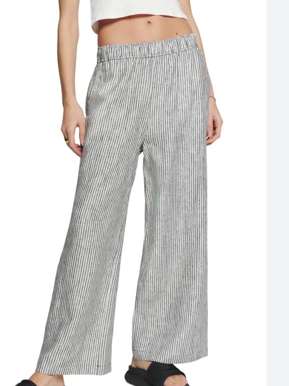 Reformation ava stripped linen pants size xs
